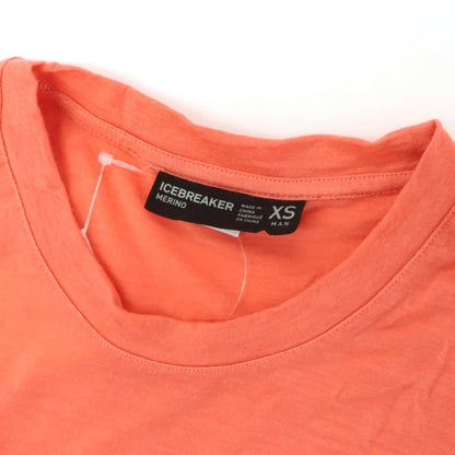 【中古】アイスブレーカー icebreaker メリノウールナイロン クルーネック 半袖ポケットTシャツ コーラルオレンジ系【サイズXS】【 状態ランクB 】【 メンズ 】