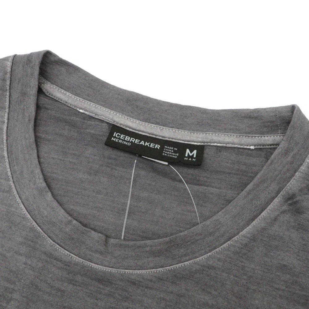 【中古】アイスブレーカー icebreaker メリノウールナイロン クルーネック 半袖ポケットTシャツ グレー【サイズM】【 状態ランクB 】【 メンズ 】