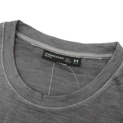 【中古】アイスブレーカー icebreaker メリノウールナイロン クルーネック 半袖ポケットTシャツ グレー【サイズM】【 状態ランクB 】【 メンズ 】