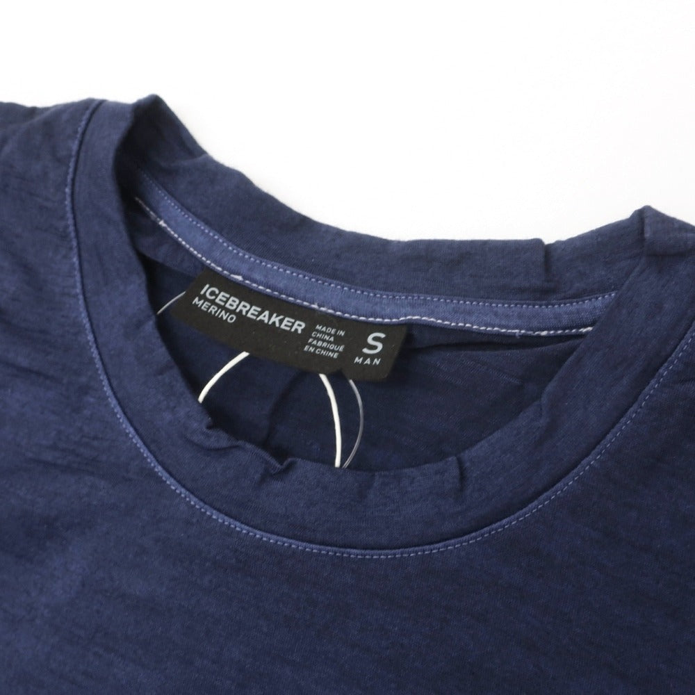 【中古】【未使用】アイスブレーカー icebreaker メリノウールナイロン クルーネック 半袖ポケットTシャツ ライトネイビー【サイズS】【 状態ランクS 】【 メンズ 】