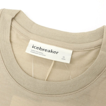 【中古】【未使用】アイスブレーカー icebreaker メリノウールナイロン クルーネック 半袖ポケットTシャツ ベージュ【サイズS】【 状態ランクS 】【 メンズ 】