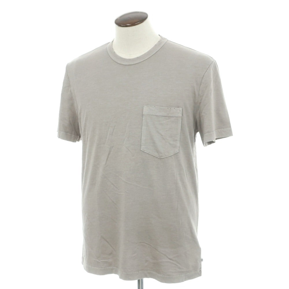 【中古】ジェームスパース JAMES PERSE ダメージ加工 コットン クルーネック 半袖ポケットTシャツ ストーン【サイズ3】【 状態ランクB 】【 メンズ 】