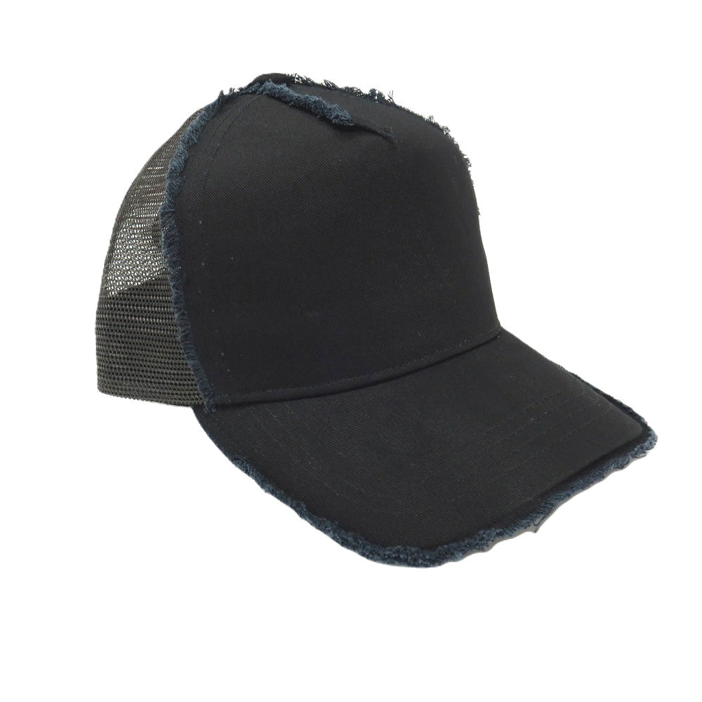 【中古】カンビオ CAMBIO ダメージ加工 メッシュキャップ 帽子 ブラックネイビー【サイズFREE】【 状態ランクB 】【 メンズ 】