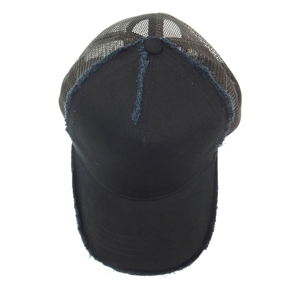 【中古】カンビオ CAMBIO ダメージ加工 メッシュキャップ 帽子 ブラックネイビー【サイズFREE】【 状態ランクB 】【 メンズ 】