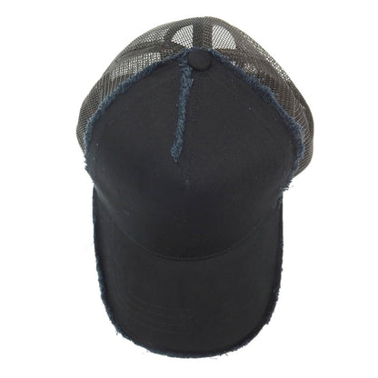 【中古】カンビオ CAMBIO ダメージ加工 メッシュキャップ 帽子 ブラックネイビー【サイズFREE】【 状態ランクB 】【 メンズ 】