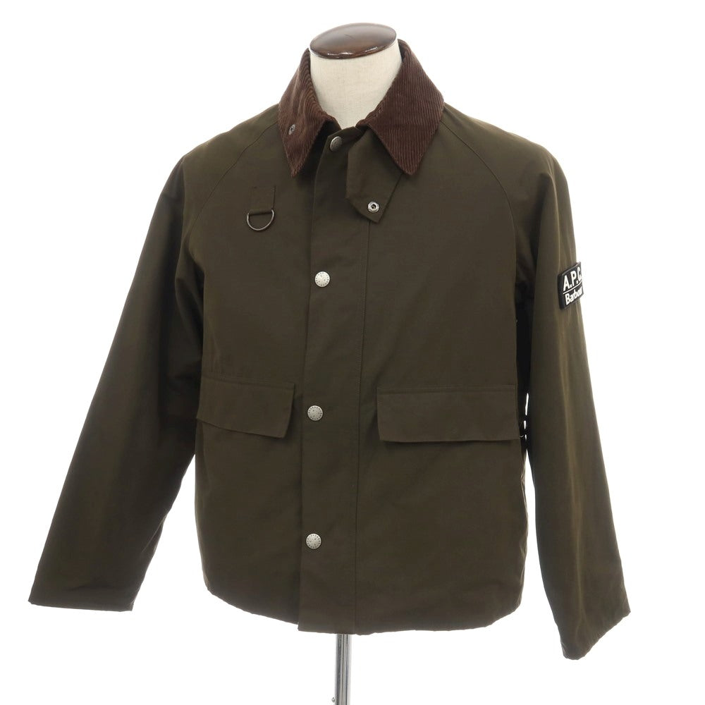 【中古】アーペーセー A.P.C. × Barbour SPEY ポリエステルコットン フィールドジャケット オリーブ【サイズL】【 状態ランクB 】【 メンズ 】