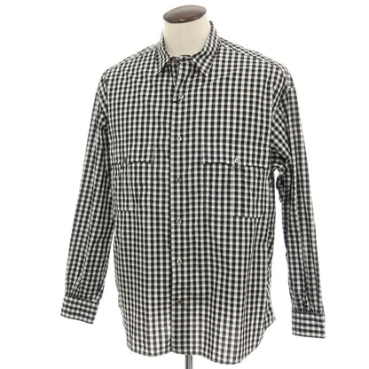 【中古】ポータークラシック PORTER CLASSIC ROLL UP GINGHAM CHECK SHIRT コットン ギンガムチェック カジュアルシャツ ブラックxホワイト【サイズL】【 状態ランクB 】【 メンズ 】