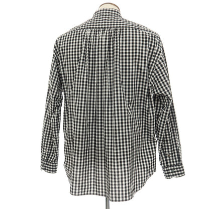 【中古】ポータークラシック PORTER CLASSIC ROLL UP GINGHAM CHECK SHIRT コットン ギンガムチェック カジュアルシャツ ブラックxホワイト【サイズL】【 状態ランクB 】【 メンズ 】