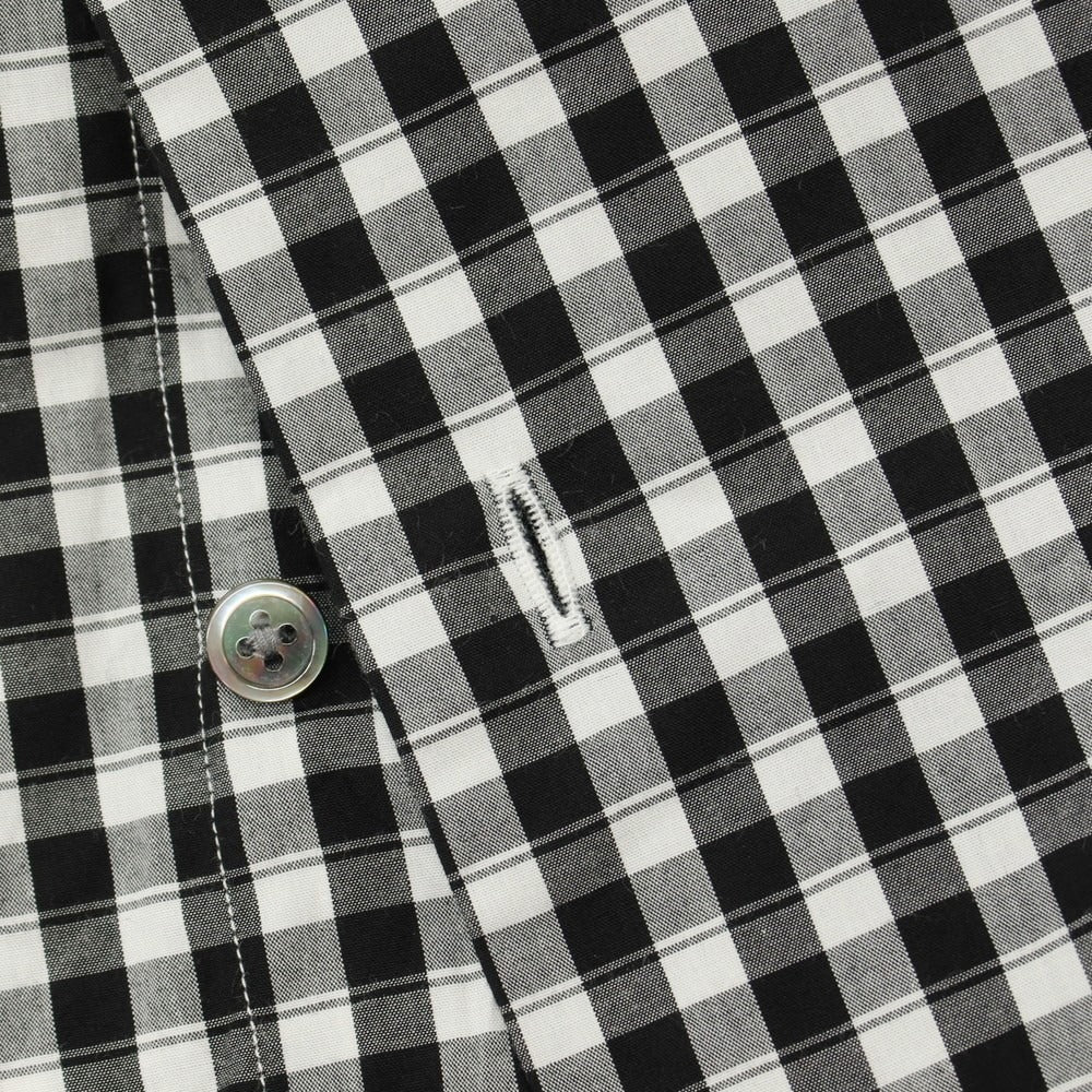 【中古】ポータークラシック PORTER CLASSIC ROLL UP GINGHAM CHECK SHIRT コットン ギンガムチェック カジュアルシャツ ブラックxホワイト【サイズL】【 状態ランクB 】【 メンズ 】