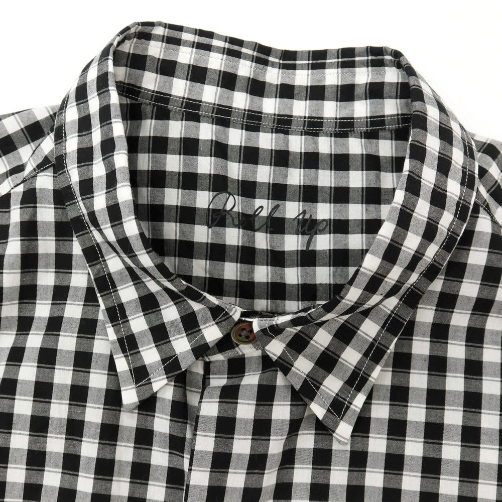 【中古】ポータークラシック PORTER CLASSIC ROLL UP GINGHAM CHECK SHIRT コットン ギンガムチェック カジュアルシャツ ブラックxホワイト【サイズL】【 状態ランクB 】【 メンズ 】