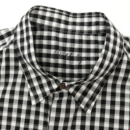 【中古】ポータークラシック PORTER CLASSIC ROLL UP GINGHAM CHECK SHIRT コットン ギンガムチェック カジュアルシャツ ブラックxホワイト【サイズL】【 状態ランクB 】【 メンズ 】