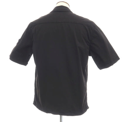【中古】ストーンアイランド STONE ISLAND ストレッチ コットン ダブルジップ 半袖シャツ ブラック【サイズL】【 状態ランクB 】【 メンズ 】