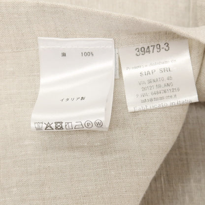 【中古】フィナモレ Finamore リネン ワイドカラー カジュアルシャツ ダークベージュ【サイズL】【 状態ランクB 】【 メンズ 】