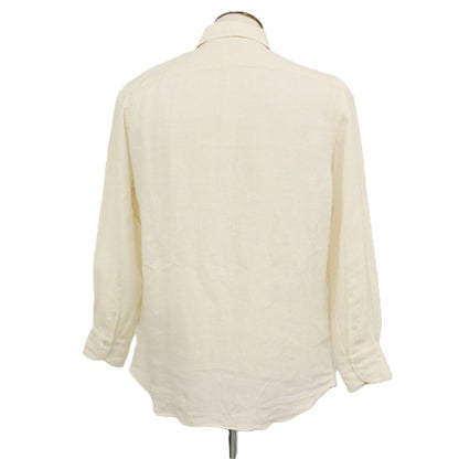 【中古】フィナモレ Finamore リネン ワイドカラー カジュアルシャツ ライトベージュ【サイズL】【 状態ランクB 】【 メンズ 】
