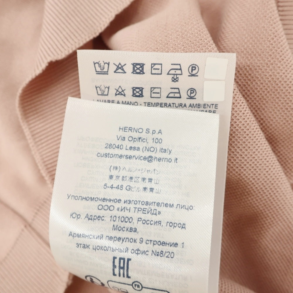 【中古】ヘルノ Herno コットン クルーネック 半袖ニットソー ダスティピンク【サイズ48】【 状態ランクB 】【 メンズ 】