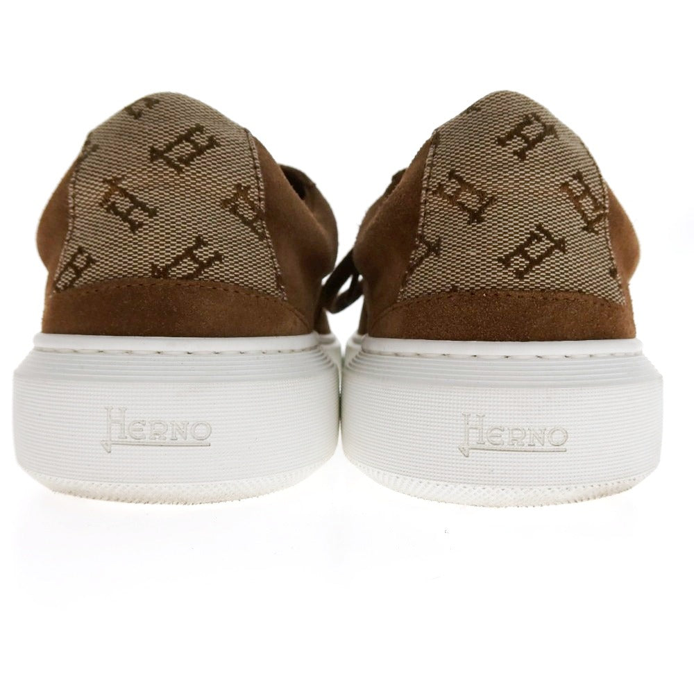 【中古】ヘルノ Herno スエード スニーカー ライトブラウン【サイズ26.5】【 状態ランクB 】【 メンズ 】