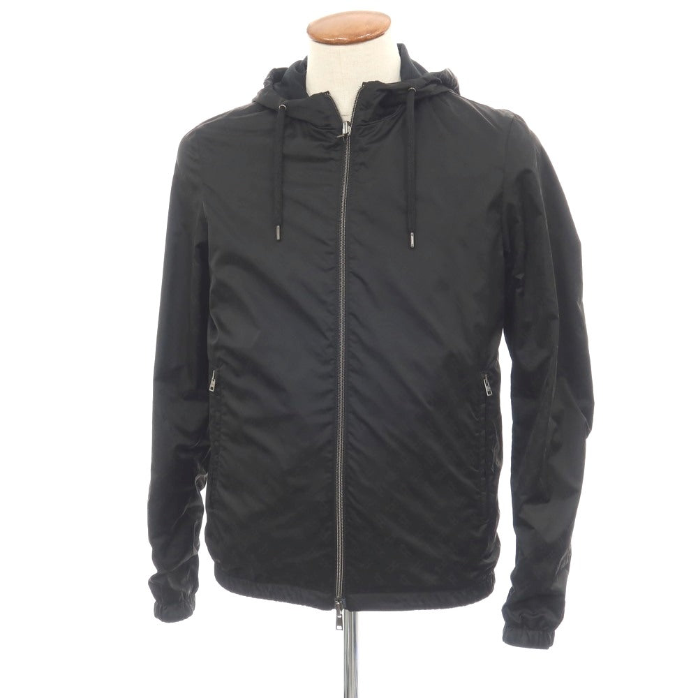 【中古】ヘルノ Herno リバーシブル モノグラム柄ジャカード＆ストレッチメッシュ シェルジャケット ブラック【サイズ46】【 状態ランクB 】【 メンズ 】