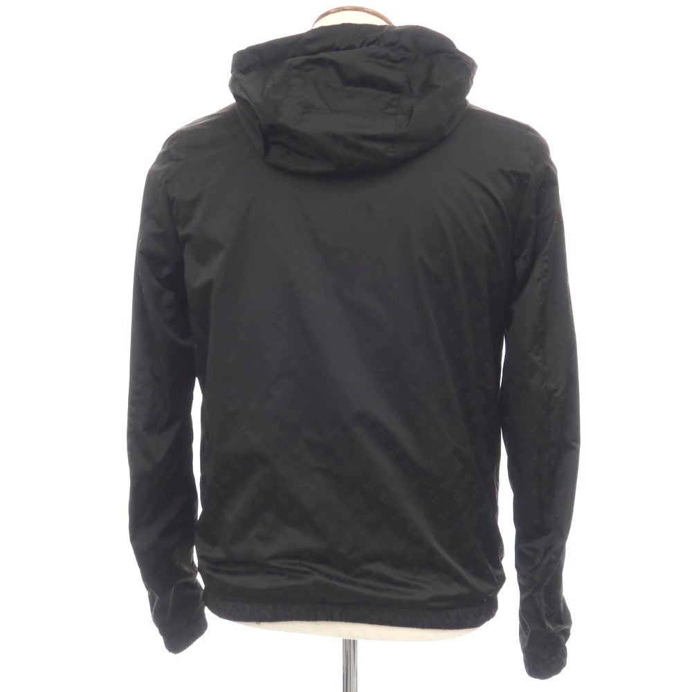 【中古】ヘルノ Herno リバーシブル モノグラム柄ジャカード＆ストレッチメッシュ シェルジャケット ブラック【サイズ46】【 状態ランクB 】【 メンズ 】