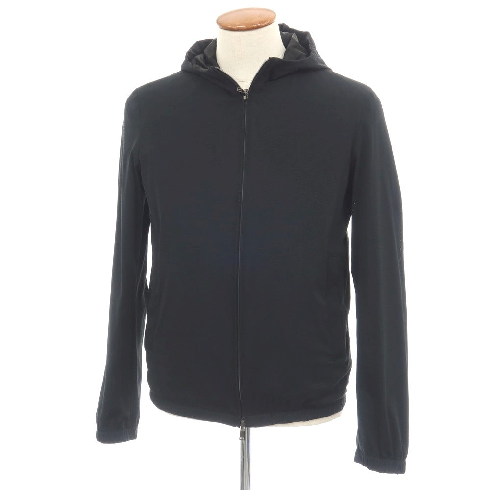 【中古】ヘルノ Herno リバーシブル モノグラム柄ジャカード＆ストレッチメッシュ シェルジャケット ブラック【サイズ46】【 状態ランクB 】【 メンズ 】