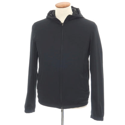 【中古】ヘルノ Herno リバーシブル モノグラム柄ジャカード＆ストレッチメッシュ シェルジャケット ブラック【サイズ46】【 状態ランクB 】【 メンズ 】