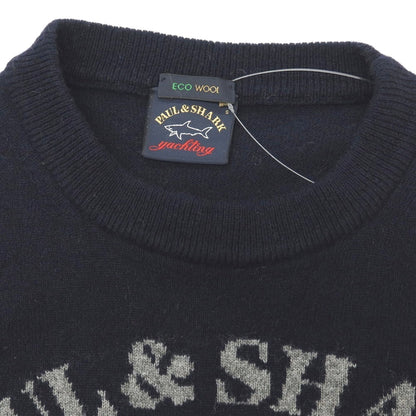 【中古】ポールアンドシャーク PAUL&amp;SHARK ナイロンエコウールレーヨンカシミヤ クルーネック プルオーバーニット ネイビー【サイズS】【 状態ランクB 】【 メンズ 】