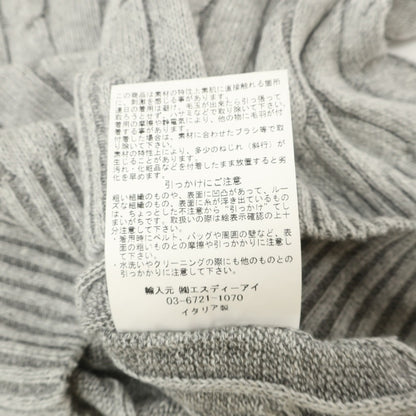 【中古】グランサッソ GRAN SASSO リネンコットン クルーネック ケーブル編み プルオーバーニット ライトグレー【サイズ46】【 状態ランクA 】【 メンズ 】