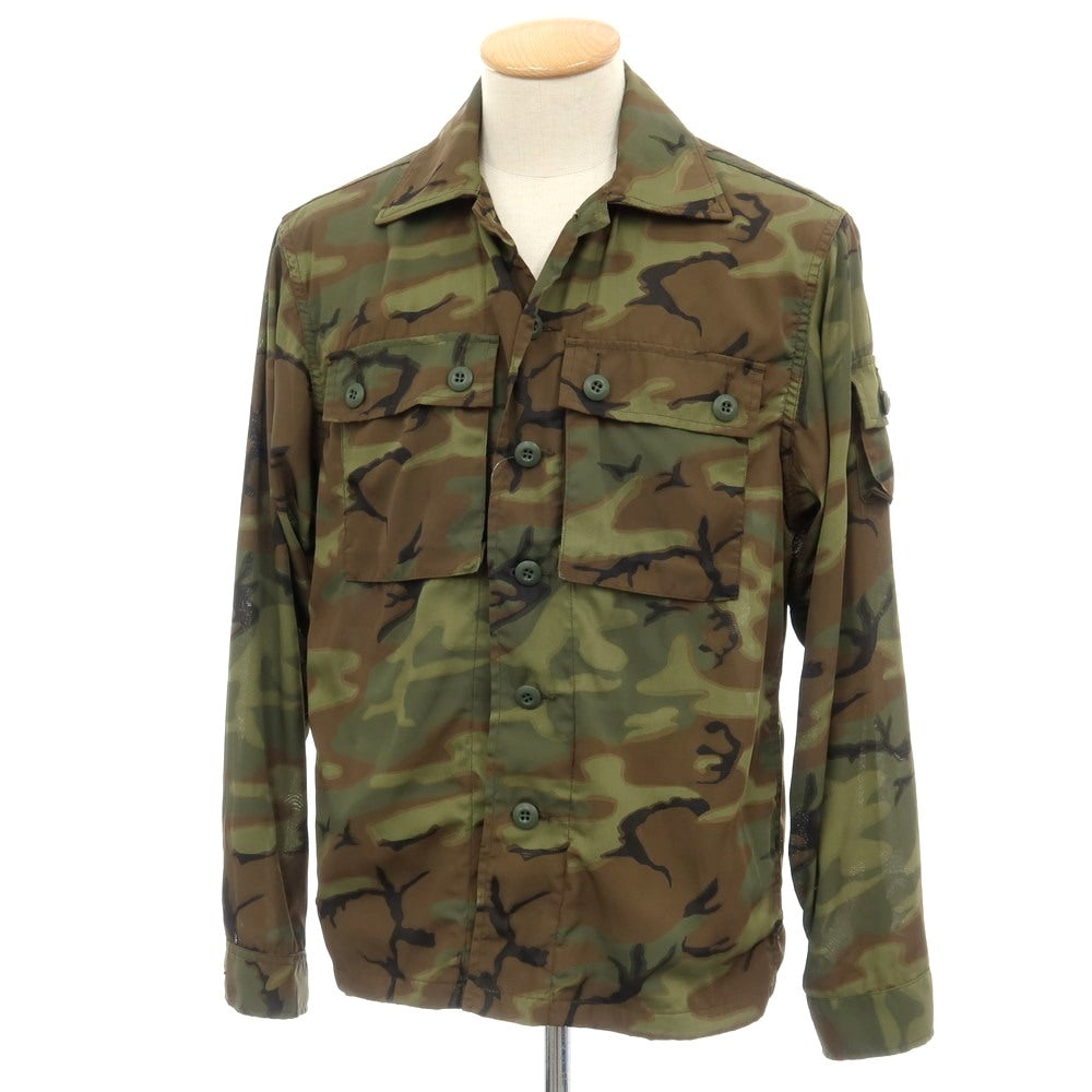 【中古】ビームスプラス BEAMS PLUS メッシュ カモフラージュ ジャカード マッピングプリント ミリタリージャケット オリーブ【サイズS】【 状態ランクB 】【 メンズ 】