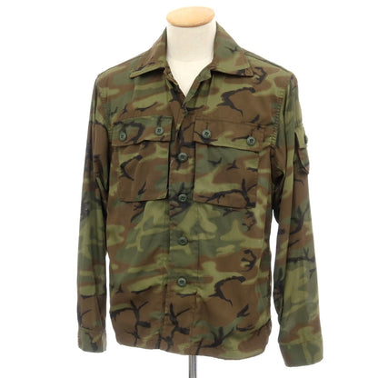 【中古】ビームスプラス BEAMS PLUS メッシュ カモフラージュ ジャカード マッピングプリント ミリタリージャケット オリーブ【サイズS】【 状態ランクB 】【 メンズ 】