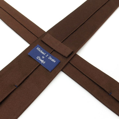 【中古】ドレイクス DRAKES シルク 無地ネクタイ ブラウン【 状態ランクB 】【 メンズ 】