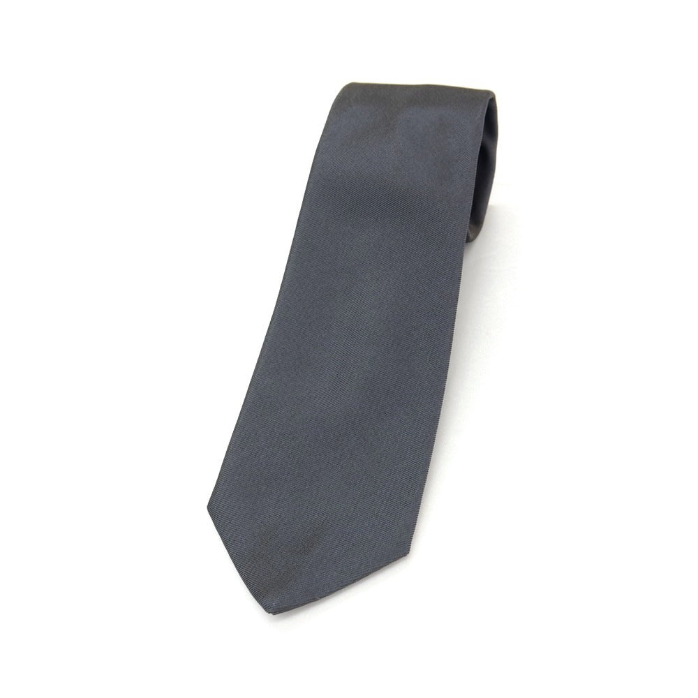 【中古】ザソール THE SOLE シルク 無地ネクタイ ダークグレー【 状態ランクB 】【 メンズ 】