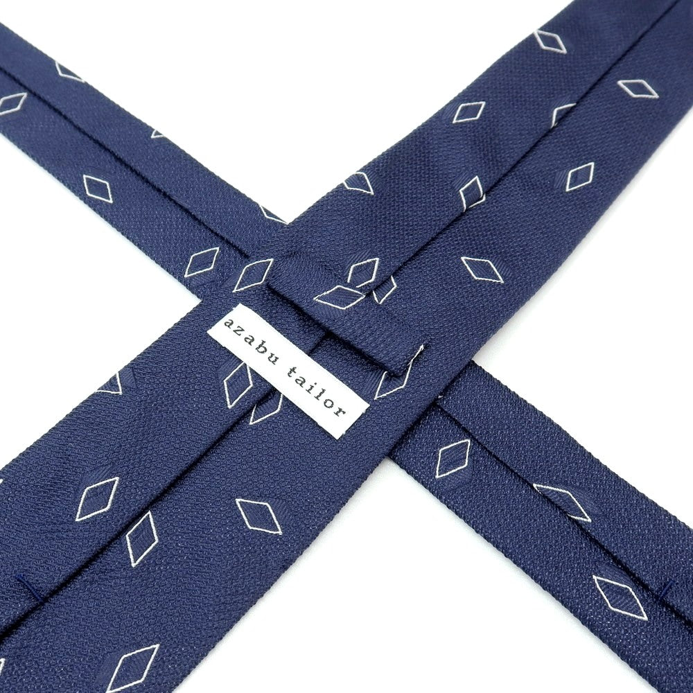 【中古】アザブテーラー azabu tailor シルク 小紋柄ネクタイ ネイビー【 状態ランクB 】【 メンズ 】