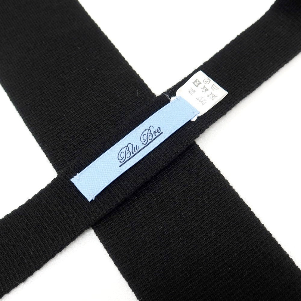 【中古】ブルブレ Blu Bre カシミヤシルク 剣先型 ニットタイ ネクタイ ブラック【 状態ランクB 】【 メンズ 】