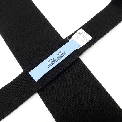【中古】ブルブレ Blu Bre カシミヤシルク 剣先型 ニットタイ ネクタイ ブラック【 状態ランクB 】【 メンズ 】