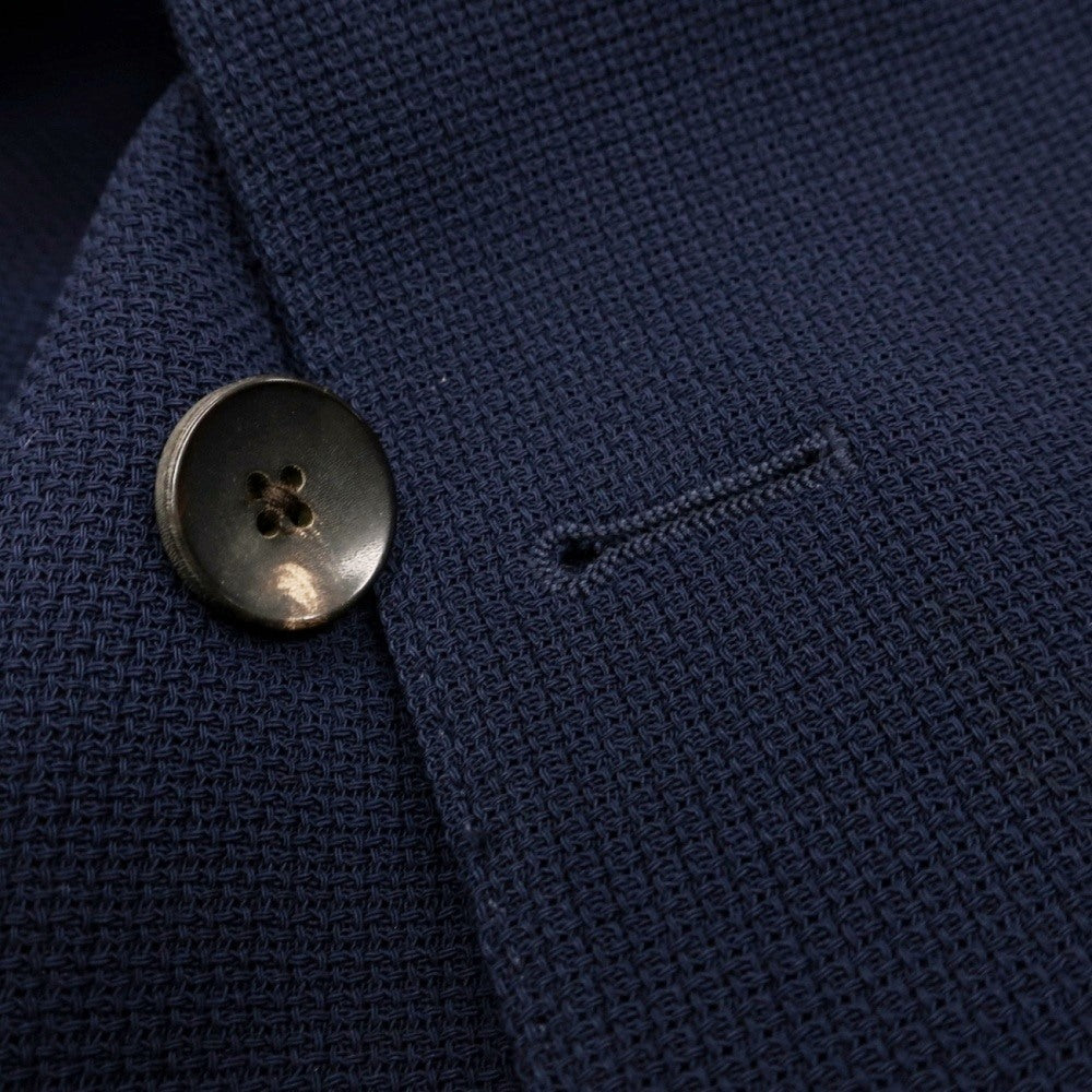 【中古】ラルディーニ LARDINI ウール ホップサック ダブル6B テーラードジャケット ネイビー【サイズ52】【 状態ランクD 】【 メンズ 】