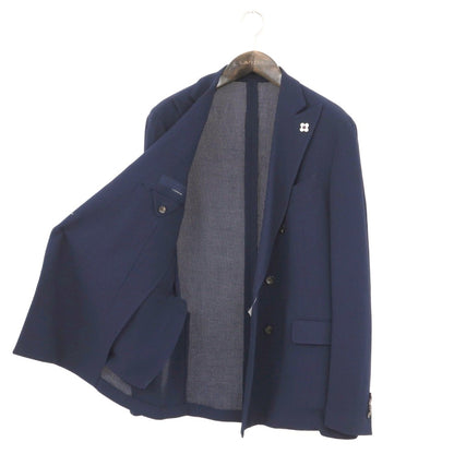 【中古】ラルディーニ LARDINI ウール ホップサック ダブル6B テーラードジャケット ネイビー【サイズ52】【 状態ランクD 】【 メンズ 】