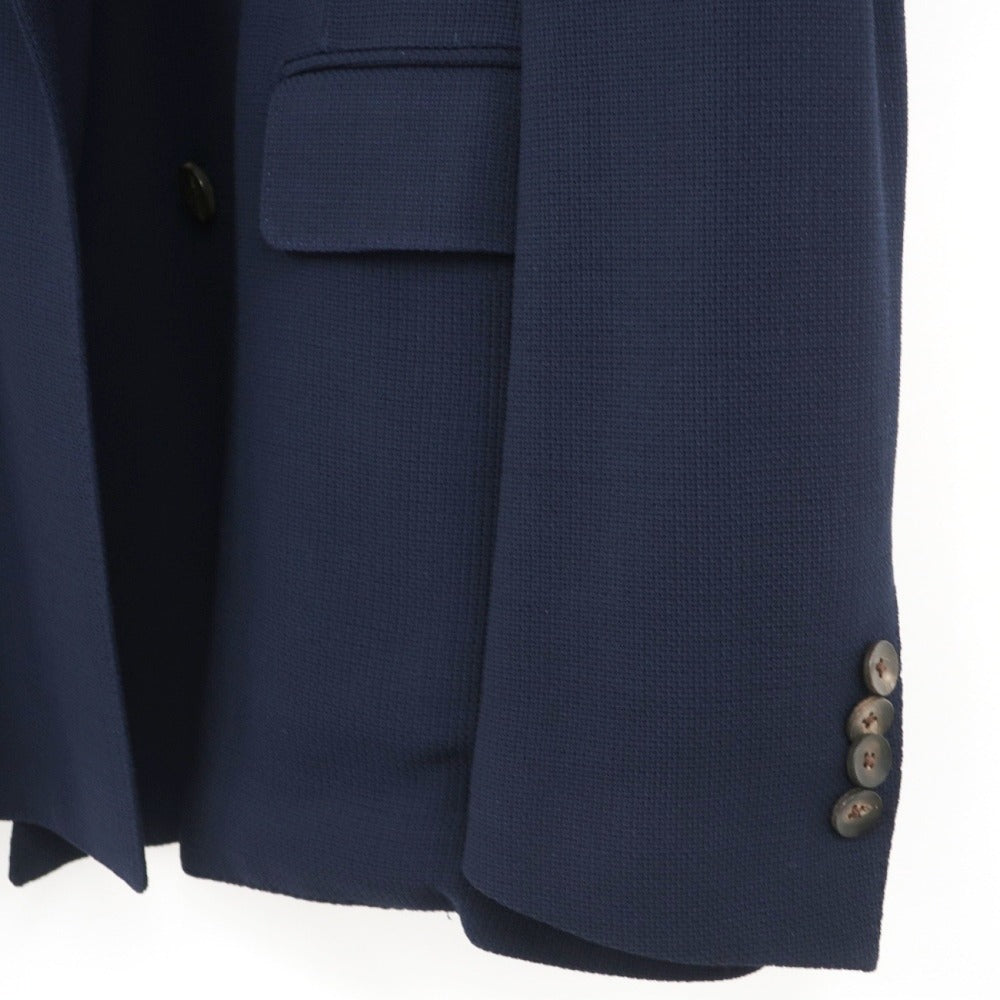 【中古】ラルディーニ LARDINI ウール ホップサック ダブル6B テーラードジャケット ネイビー【サイズ52】【 状態ランクD 】【 メンズ 】