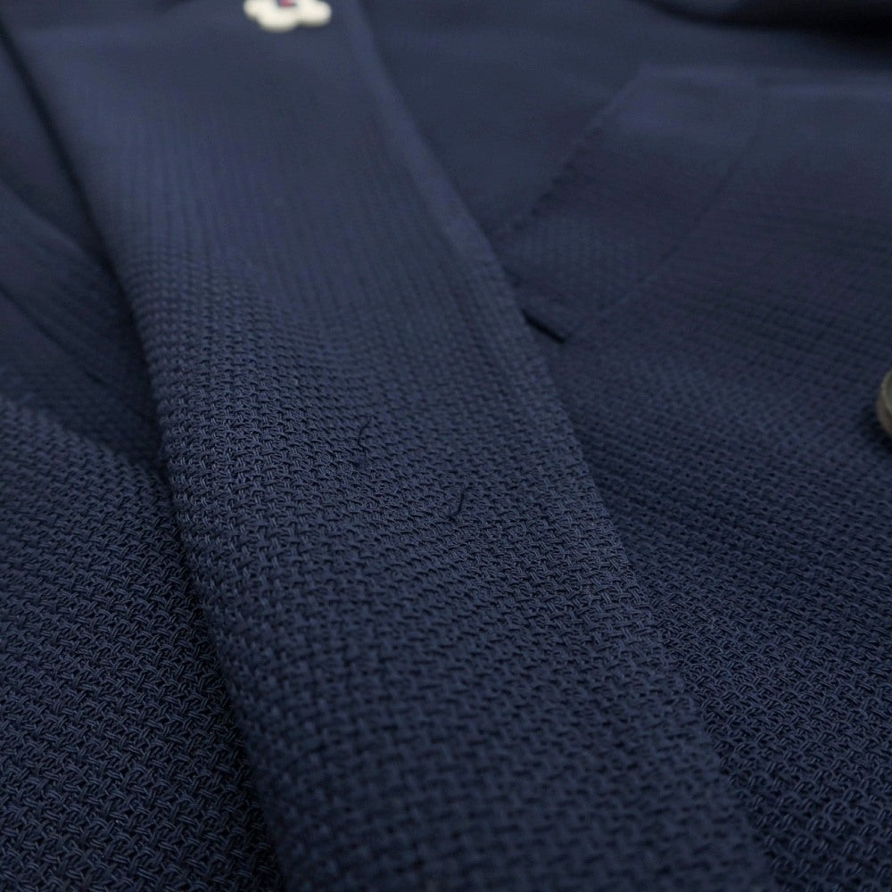 【中古】ラルディーニ LARDINI ウール ホップサック ダブル6B テーラードジャケット ネイビー【サイズ52】【 状態ランクD 】【 メンズ 】