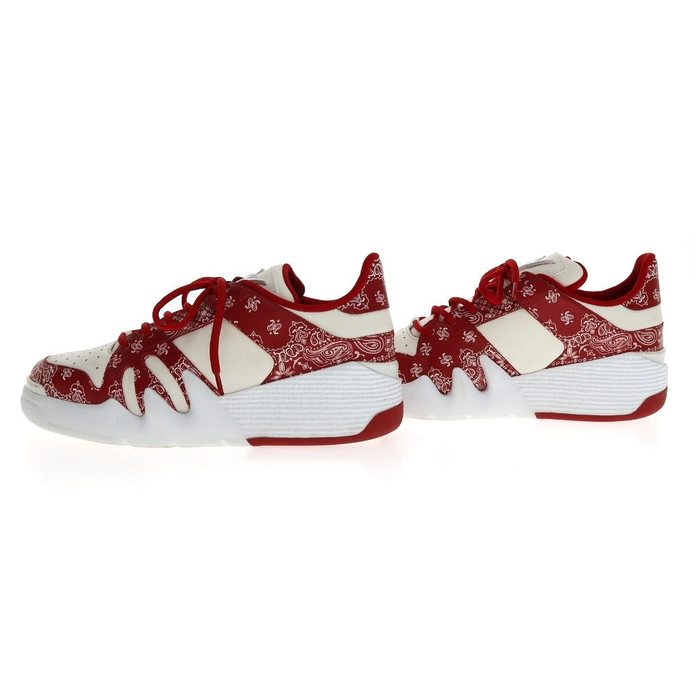 【中古】ジュゼッペザノッティ GIUSEPPE ZANOTTI バンダナ柄 レザー スニーカー レッドxホワイト【サイズ40】【 状態ランクB 】【 メンズ 】