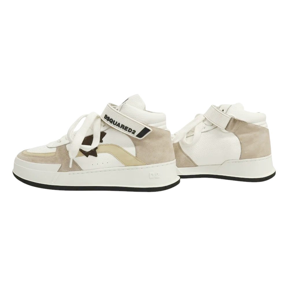 【中古】ディースクエアード DSQUARED2 Canadian レザー スニーカー ホワイトxベージュ【サイズ41】【 状態ランクB 】【 メンズ 】