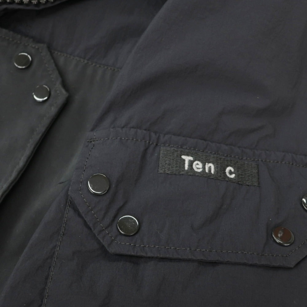 【中古】テンシー Ten c Mid Layer ジップアップ ナイロンジャケット ブルゾン ブラック【サイズ46】【 状態ランクB 】【 メンズ 】