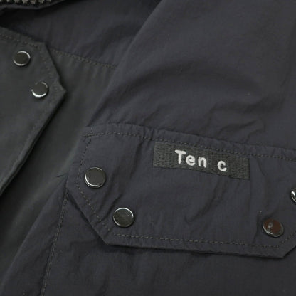 【中古】テンシー Ten c Mid Layer ジップアップ ナイロンジャケット ブルゾン ブラック【サイズ46】【 状態ランクB 】【 メンズ 】