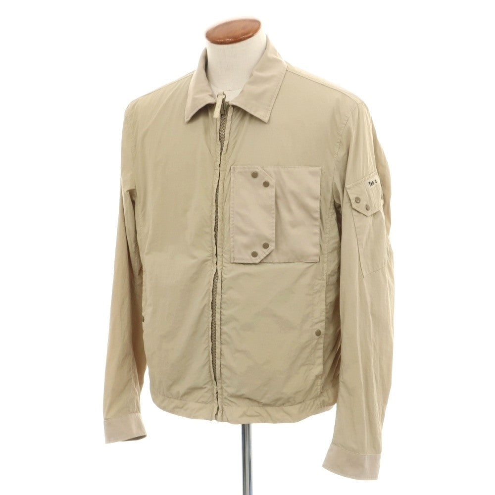 【中古】テンシー Ten c Mid Layer ジップアップ ナイロンジャケット ブルゾン ベージュ【サイズ46】【 状態ランクC 】【 メンズ 】