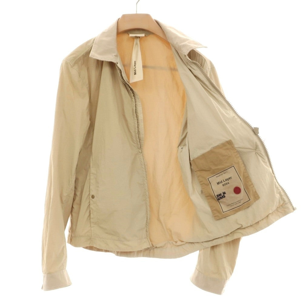 【中古】テンシー Ten c Mid Layer ジップアップ ナイロンジャケット ブルゾン ベージュ【サイズ46】【 状態ランクC 】【 メンズ 】