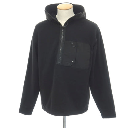 【中古】テンシー Ten c Knits コットン 異素材切り替え ハーフジップ プルオーバー パーカー ブラック【サイズS】【 状態ランクB 】【 メンズ 】