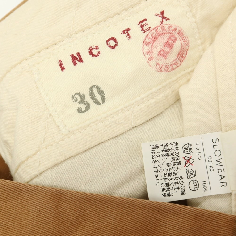 【中古】インコテックスレッド INCOTEX RED コットン カジュアルスラックスパンツ ブラウンベージュ【サイズ30】【 状態ランクB 】【 メンズ 】
