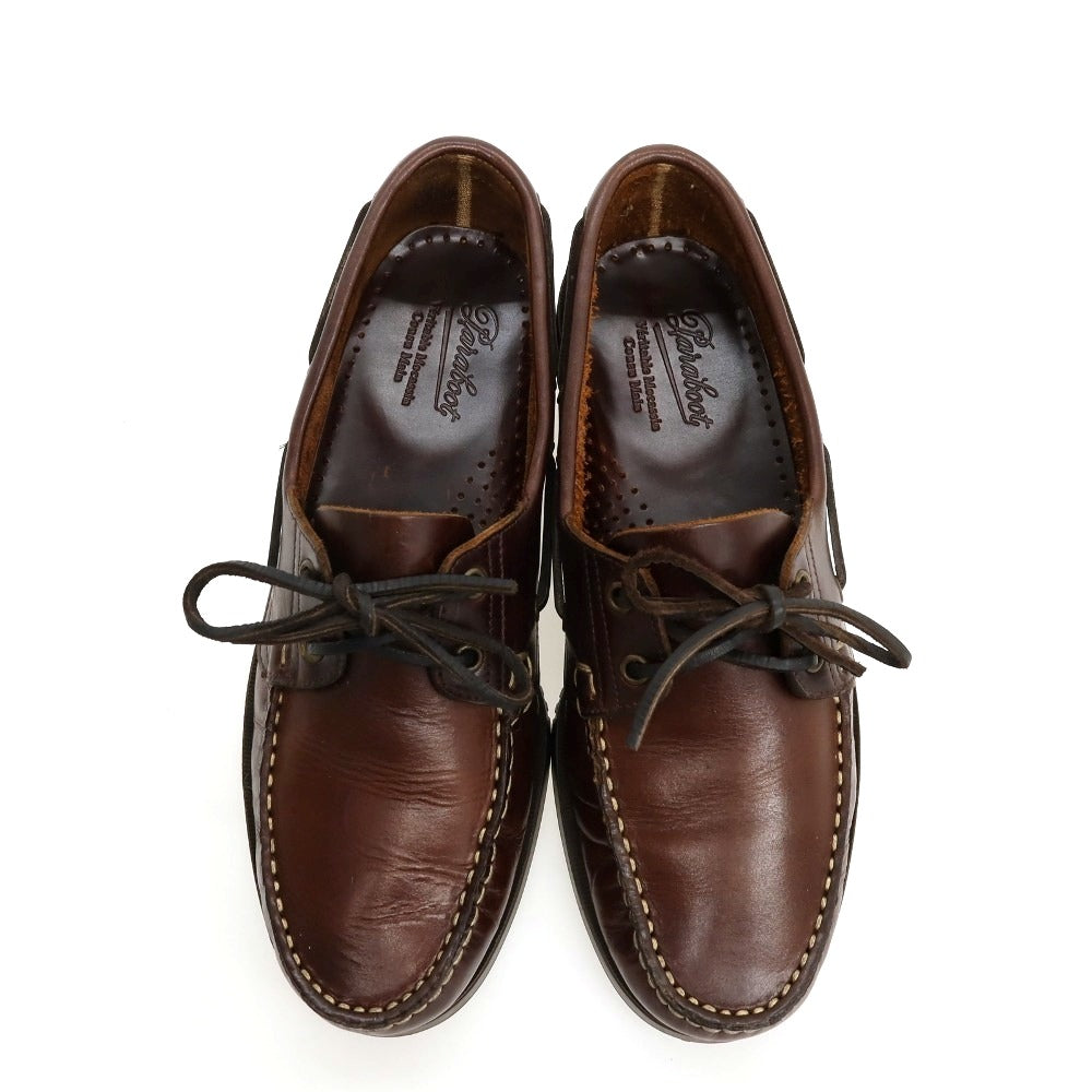 【中古】パラブーツ Paraboot BARTH レザー デッキシューズ ブラウン【サイズ7】【 状態ランクB 】【 メンズ 】