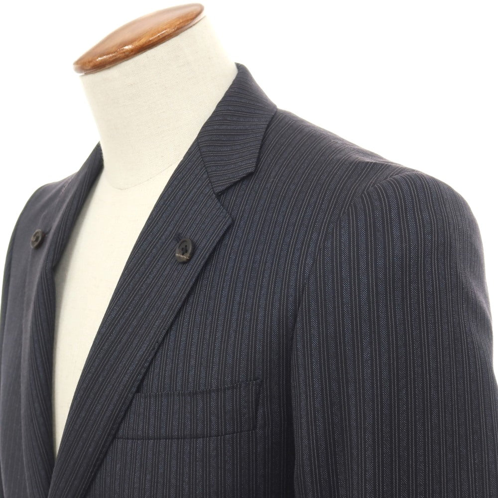 【中古】ポールスミスコレクション PAUL SMITH COLLECTION ウール ストライプ 2つボタンスーツ グレーxブラック【サイズM】【 状態ランクB 】【 メンズ 】