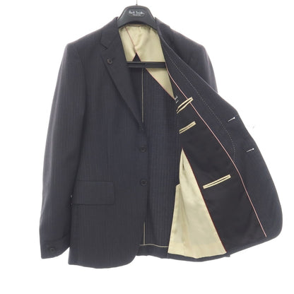 【中古】ポールスミスコレクション PAUL SMITH COLLECTION ウール ストライプ 2つボタンスーツ グレーxブラック【サイズM】【 状態ランクB 】【 メンズ 】