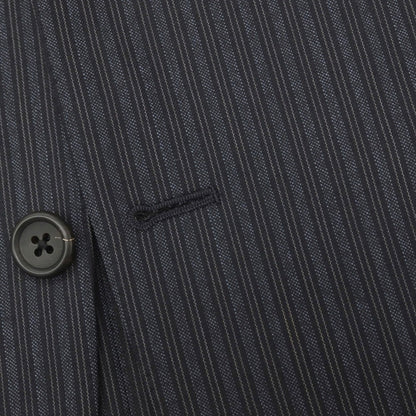 【中古】ポールスミスコレクション PAUL SMITH COLLECTION ウール ストライプ 2つボタンスーツ グレーxブラック【サイズM】【 状態ランクB 】【 メンズ 】