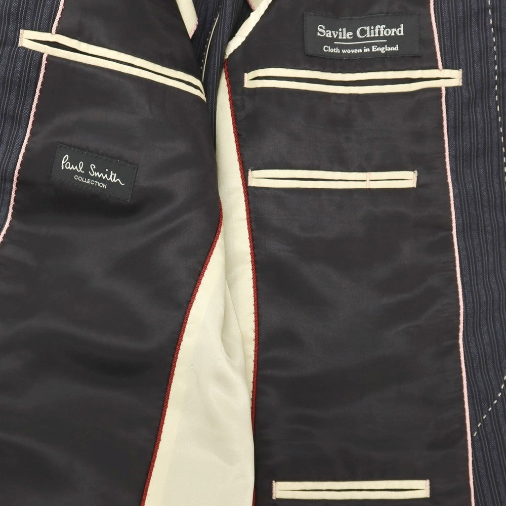 【中古】ポールスミスコレクション PAUL SMITH COLLECTION ウール ストライプ 2つボタンスーツ グレーxブラック【サイズM】【 状態ランクB 】【 メンズ 】